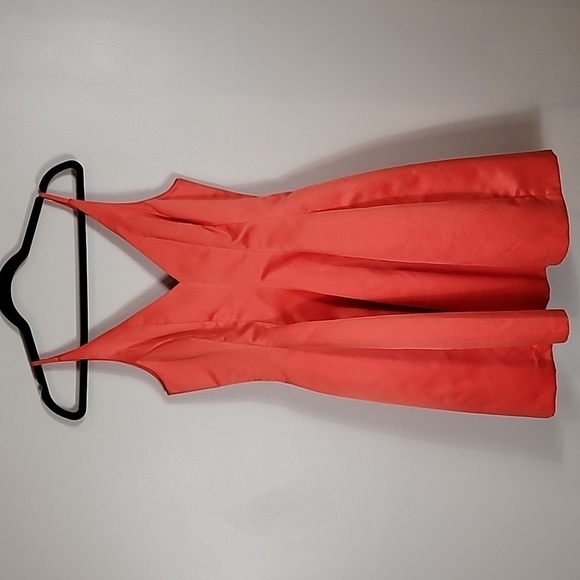 Belle Badgley Mischka Nikki Cocktail Dress Size 2 Red Fit Flare Satin Mini Forma - Picture 2 of 12